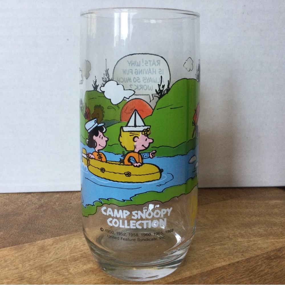 Vintage McDonald’s Peanuts Camp Snoopy Replacement Tumbler Glass 1983